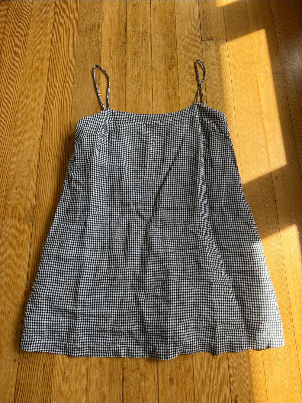 Black & White Gingham Mini Dress With Shorts